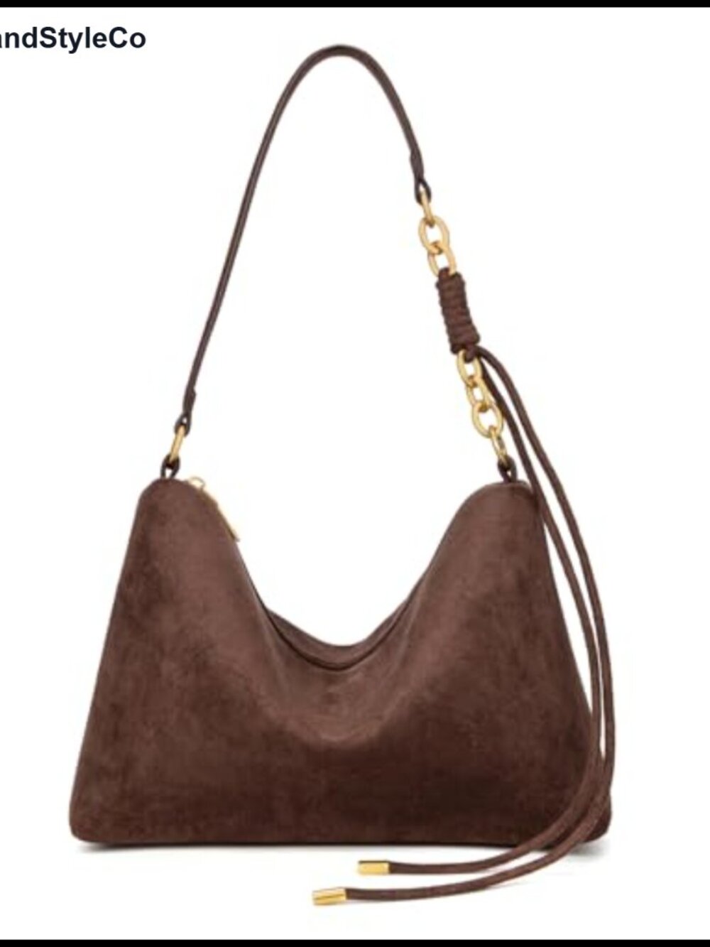 Faux Suede Hobo Shoulder Bag Crossbody with Adjustable Strap
